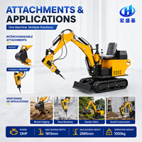 Excavator Mini HAIMOOO Bekas 1 Ton, Mesin Penggali Hidrolik, Motor Gear PLC, untuk Pertanian, Kebun, Konstruksi, Efisiensi Tinggi, Garansi 1 Tahun