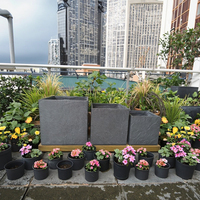 Pot Bunga Batu Fiber Slate Garden, Pot Elegan untuk Menanam Bunga Indah
