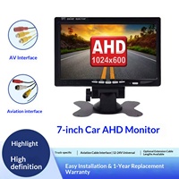 Monitor de Coche AHD de 7 Pulgadas de Alta Definición OEM/ODM, Pantalla de Cámara de Reversa Universal de 12v/24v, Ajuste Estándar para Coches y Camiones