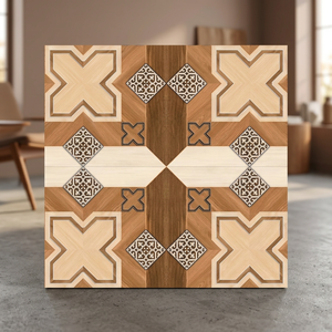 Carreaux de sol en céramique numérique émaillée effet bois rustique 40x40cm, porcelaine vitrifiée pour design intérieur - Product Image 2