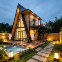 Casa Triangular de Rápido Montaje, Estructura de Acero, Casa Modular para Proyectos de Alojamiento Turístico en Zonas Escénicas de Montaña