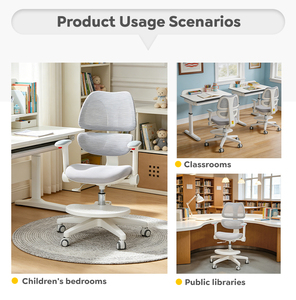Chaise ergonomique <span class=keywords><strong>pour</strong></span> enfants Five Star Base avec dossier en maille et repose-pieds <span class=keywords><strong>pour</strong></span> chambre d'étudiant, cours en ligne et salle de tutorat à domicile - Product Image 5