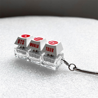 Porte-clés en plastique léger à décompression par triple clic, modèle 2026 World Tour, avec fonction fidget clicker et capuchon de clavier, pour cadeau de soutien aux fans