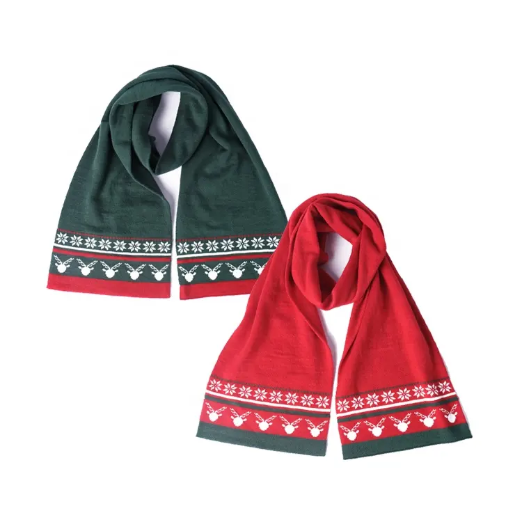 Outdoor Weihnachten Multi color Pattern Warme Acryl Winter Jacquard Geschenk Schal für Frauen