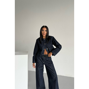 Conjunto de Chaqueta Vaquera Azul Marino para Mujer - Product Image 4