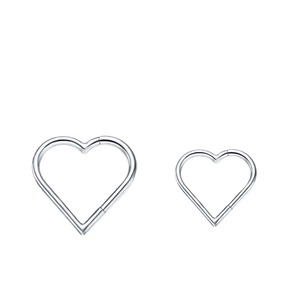 <b>Heart</b> Hinged <b>Rings</b> | Stainless Steel PVD Gold Plated Hypoallergenic <b>Nose</b> Septum Ear Piercing Jewelry - Product Image 1