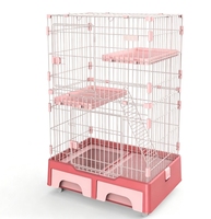 Villa pour chat extra-large à double étage, cage à trois niveaux, avec espace de loisirs, pour usage domestique intérieur, toutes saisons, pour grandes races