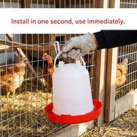 BANMO Nouvel ensemble mangeoire et abreuvoir anti-déversement pour volailles - Seau distributeur automatique de nourriture pour poulets (convient aux poussins et aux poulets adultes)