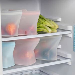 Custom Portable Grade Keep Fresh Container Pouch Travel <b>Vacuum</b> Storage <b>Bags</b> Set Reusable Silicone <b>Bag</b> for Packing Food - Product Image 3