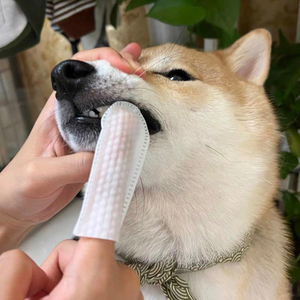 Guante de limpieza dental para mascotas de tela no tejida, para el cuidado de los dientes y la eliminación de sarro, para la higiene bucal de perros y gatos, toallitas húmedas para limpieza de oídos, cepillo de dedo para dientes. - Product Image 4