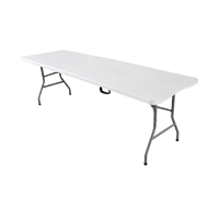 Vente en gros de table de mariage pliable pour extérieur ou intérieur de 244cm, table de camping et de pique-nique en plastique pliante en deux de 8 pieds
