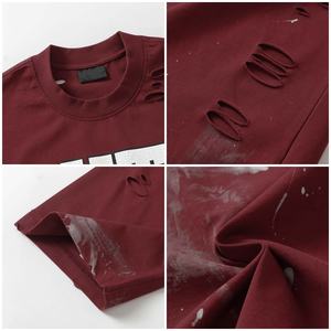 T-shirt en coton lourd à manches courtes décontracté pour homme avec impression de logo personnalisée de haute qualité, t-shirt surdimensionné pour homme TKAN525 - Product Image 3