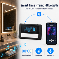 Interrupteur tactile capacitif à 6 boutons avec rétroéclairage LCD, 12V/24V 5A CCT 3 couleurs, radar pour miroir de salle de bain intelligent