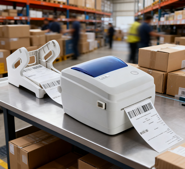 New Design Multi Interface Serial COM USB Thermal Label Sticker Printer 1D 2D Barcode Printing for E-commerce Sellers in Stock