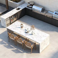 Îlots de cuisine modulaires d'extérieur, baies de cuisson connectables avec emplacements pré-découpés pour appareils électroménagers, pour des configurations flexibles dans l'arrière-cour