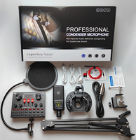 Kit Professionnel de Microphone à Condensateur Xtuga avec Carte Son Personnalisée pour Enregistrement Studio