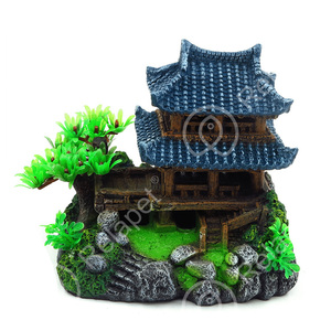 Aquarium Landschaft Fisch Höhle Felsen Dekoration mit Pflanzen für Aquarium Ornamente, Aquarium Ornament Aquatic Caves Hide Hut - Product Image 1