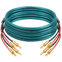 Câble de haut-parleur haut de gamme en cuivre monocristallin avec fiche banane, gaine en PVC, blindage multicouche pour connexion d'amplificateur