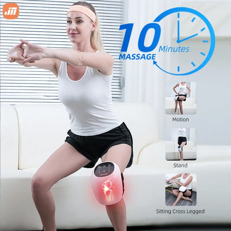 新着スマートタイミング関節痛緩和膝マッサージャーLCDディスプレイ画面電気加熱赤外線療法膝マッサージャー