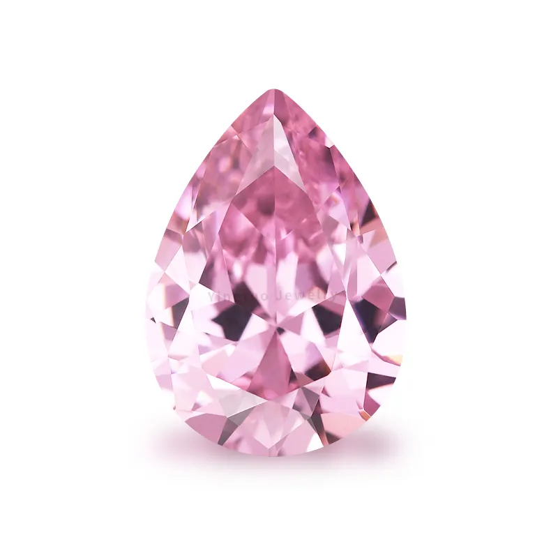 Wuzhou Wholesales Pink Pear 3x5mm-10x12mm Cubic Zirconia Stones Korean CZ Stones For Jewelry Making