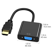 Cable Convertidor de HDTV a VGA, Adaptador VGA Macho a Hembra de 1080P HD HDTV, Conexión Plug and Play para Monitor, Proyector, Uso en Oficina