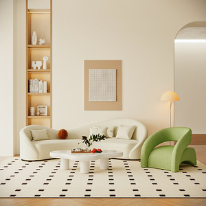 Canapé en tissu incurvé moderne, forme spéciale, pour hôtels, salon, rembourrage en tissu, <span class=keywords><strong>demi</strong></span>-rond, ensembles de canapés noirs - Product Image 5
