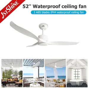1stshine Ceiling Fan White Waterproof Plastic Blades No Light DC Motor Outdoor Ceiling Fan With Remote
