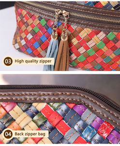 Bolso de Hombro de Cuero Trenzado Artesanal con Diseño Geométrico, Sofisticado y Elegante, Estilo Vintage de Lujo para Mujer - Product Image 2