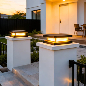 Lámpara Solar de Poste de Acero Inoxidable para Jardín, Puerta, Villa, Luz Cálida - Product Image 2