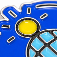 Gantungan Kunci Logam Kustom Premium Dua Sisi, Enamel Biru Unik, Kerajinan Logam, Tempat Kunci