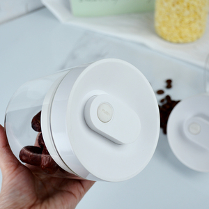 Clear Glass Storage Jar White Plastic Lid Airtight Steamable Food Safe Printed Logo for Coffee Dried Fruits <strong>Kitchen</strong> <strong>Pantry</strong> - Product Image 3