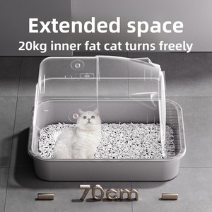 Ekstra besar sepenuhnya tertutup baja tahan karat kotoran kucing kotak 20L mudah dibersihkan untuk <span class=keywords><strong>Maine</strong></span> ragcoon kucing anti-pasir isolasi bau - Product Image 2