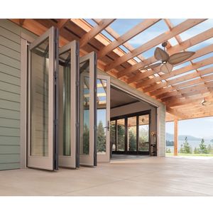 Portes pliantes en vrac de haute qualité en aluminium Patio pliant extérieur en aluminium Bi porte en verre pliante Klappglasfront - Product Image 2