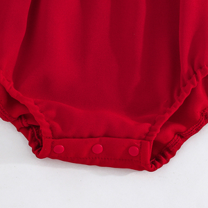 ชุดรอมเปอร์ลายสัตว์น่ารักสำหรับเด็กทารกแรกเกิด ชุดบอดี้สูทแขนสั้นสำหรับเด็กผู้หญิง ผ้าถักติดกระดุมแป๊ก ODM 3-12 เดือน - Product Image 6