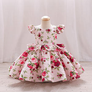 Flores niñas vestido verano sin mangas moda elegante pequeña princesa vestido baile cumpleaños fiesta disfraz 2-10 años <span class=keywords><strong>ropa</strong></span> para niños - Product Image 2