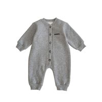 Vêtements pour nouveau-nés, combinaison décontractée d'hiver pour bébé, couleur unie, unisexe, manches longues, combinaison 3T, polyester/coton, fermeture à boutons
