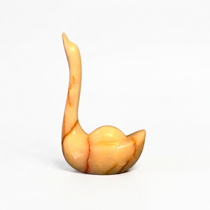 Figurine de cygne en onyx doré sculptée à la main, sophistiquée, en marbre, couleur personnalisée, décoration luxueuse pour la maison ou le bureau, cadeau - Product Image 1
