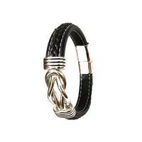 Bracelet en cuir personnalisé minimaliste avec mots, bracelet torsadé à breloques, fermoir magnétique en acier inoxydable