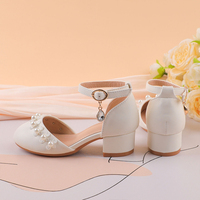 Chaussures à talons hauts pour filles, style princesse coréenne, ornées de perles et de fleurs, avec soutien de la voûte plantaire, pour l'été et l'automne