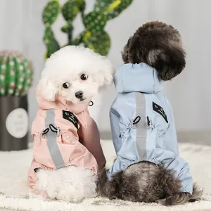 Jumpsuit Hewan Peliharaan, Pakaian Anjing Jaket Tahan Air untuk Anjing Besar Bulldog Chihuahua Jas Hujan Anjing