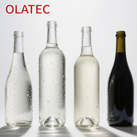 Bouteille en verre artistique OLATEC avec motif spiralé dégradé ou surface en forme de goutte d'eau pour vin, spiritueux, champagne, présentation de luxe
