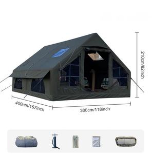 Tenda da Campeggio di Lusso Gonfiabile in Tessuto di Cotone Impermeabile con <span class=keywords><strong>Poncho</strong></span> Antipioggia, Tenda a Rapida Apertura per Quattro Stagioni per Esterni - Product Image 2