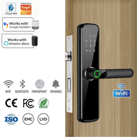Cerradura Inteligente WiFi Tuya con Manija Digital, Huella Dactilar, Contraseña, Teclado Electrónico, Cerradura Inteligente TTlock Compatible con Alexa y Google Home