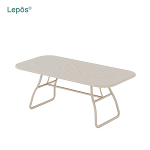 Venta directa de fábrica, muebles de jardín, Patio, mesa de <span class=keywords><strong>comedor</strong></span> de restaurante al aire libre rectangular de aluminio con recubrimiento de polvo duradero para <span class=keywords><strong>6</strong></span> <span class=keywords><strong>personas</strong></span> - Product Image 1
