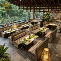 Nouvel ensemble de mobilier pour restaurants commerciaux : Chaise en bois massif et banquette incurvée, personnalisation complète directe usine
