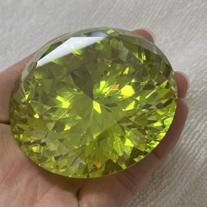 Piedra Preciosa Suelta Redonda de 60 mm, Peridoto Verde, Circonita Cúbica - Product Image 4