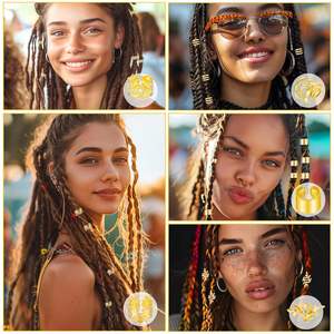 Pour <span class=keywords><strong>Amazon</strong></span> 50pcs électrolytique creux personnalité couleur anneaux sale tresse boucle pince <span class=keywords><strong>cheveux</strong></span> accessoires mode Extensions de <span class=keywords><strong>cheveux</strong></span> - Product Image 4