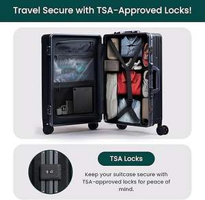 Travel Carry-On Luggage PC Hard Shell Aluminium Frame Spinner <b>Wheels</b> Lightweight Durable <b>Suitcase</b> - Product Image 5