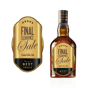 Wholesale Custom Adhesive Embossed Gold Foil Wine Whiskey 3D <strong>Label</strong> Stickers Luxury Brand Textured for Private Luxury Red Wine - Product Image 4