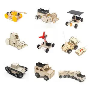 科学木制学习玩具带油漆套装工程套件Stem儿童车学生STEM玩具Diy木制汽车远程物理